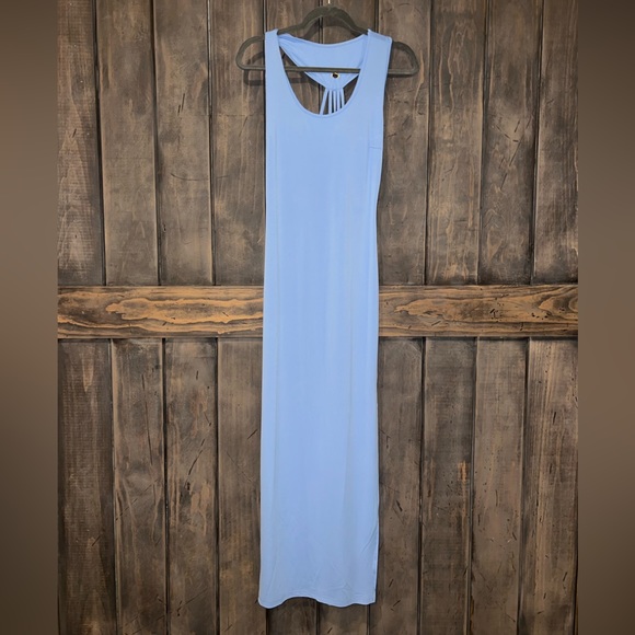 New Venus strappy maxi dress with bling & slit - Picture 3 of 5